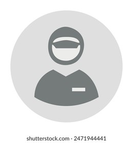 Vector flat illustration in grayscale. Avatar, user profile, person icon, gender neutral silhouette, profile picture. Suitable for social media profiles, icons, screensavers and as a template.