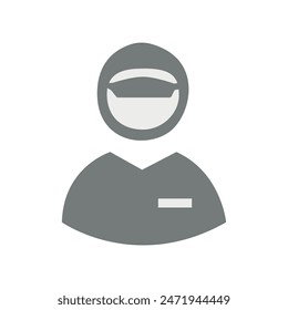 Vector flat illustration in grayscale. Avatar, user profile, person icon, gender neutral silhouette, profile picture. Suitable for social media profiles, icons, screensavers and as a template.