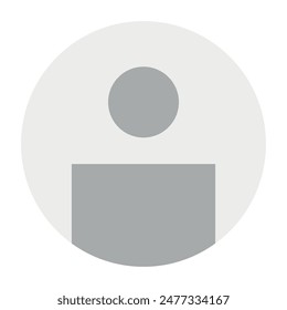 Vector flat illustration in grayscale. Avatar, user profile, person icon, gender neutral silhouette, profile picture. Suitable for social media profiles, icons, screensavers and as a template.