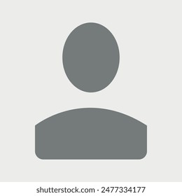 Vector flat illustration in grayscale. Avatar, user profile, person icon, gender neutral silhouette, profile picture. Suitable for social media profiles, icons, screensavers and as a template.