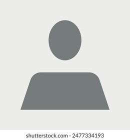Vector flat illustration in grayscale. Avatar, user profile, person icon, gender neutral silhouette, profile picture. Suitable for social media profiles, icons, screensavers and as a template.