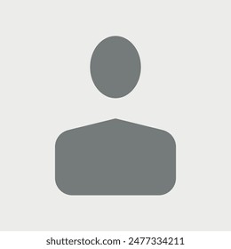 Vector flat illustration in grayscale. Avatar, user profile, person icon, gender neutral silhouette, profile picture. Suitable for social media profiles, icons, screensavers and as a template.