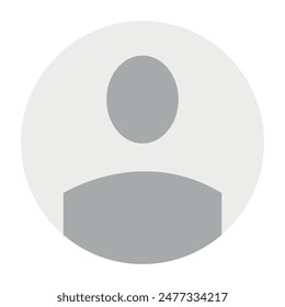 Vector flat illustration in grayscale. Avatar, user profile, person icon, gender neutral silhouette, profile picture. Suitable for social media profiles, icons, screensavers and as a template.
