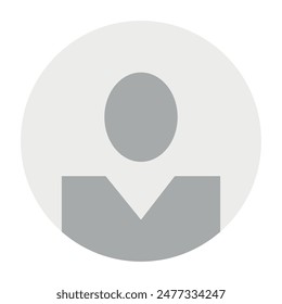 Vector flat illustration in grayscale. Avatar, user profile, person icon, gender neutral silhouette, profile picture. Suitable for social media profiles, icons, screensavers and as a template.