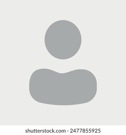 Vector flat illustration in grayscale. Avatar, user profile, person icon, gender neutral silhouette, profile picture. Suitable for social media profiles, icons, screensavers and as a template.