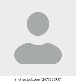 Vector flat illustration in grayscale. Avatar, user profile, person icon, gender neutral silhouette, profile picture. Suitable for social media profiles, icons, screensavers and as a template.