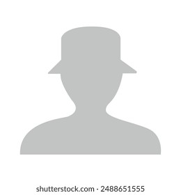 Vector flat illustration in grayscale. Avatar, user profile, person icon, gender neutral silhouette, profile picture. Suitable for social media profiles, icons, screensavers and as a template.