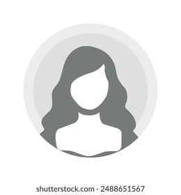 Vector flat illustration in grayscale. Avatar, user profile, person icon, gender neutral silhouette, profile picture. Suitable for social media profiles, icons, screensavers and as a template.