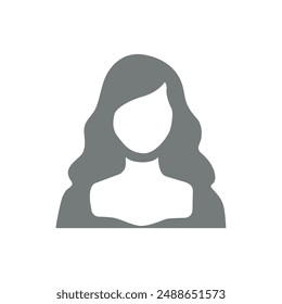 Vector flat illustration in grayscale. Avatar, user profile, person icon, gender neutral silhouette, profile picture. Suitable for social media profiles, icons, screensavers and as a template.