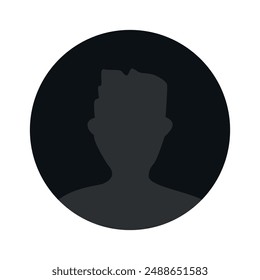 Vector flat illustration in grayscale. Avatar, user profile, person icon, gender neutral silhouette, profile picture. Suitable for social media profiles, icons, screensavers and as a template.
