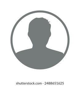 Vector flat illustration in grayscale. Avatar, user profile, person icon, gender neutral silhouette, profile picture. Suitable for social media profiles, icons, screensavers and as a template.