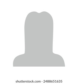 Vector flat illustration in grayscale. Avatar, user profile, person icon, gender neutral silhouette, profile picture. Suitable for social media profiles, icons, screensavers and as a template.