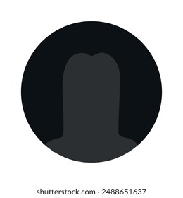 Vector flat illustration in grayscale. Avatar, user profile, person icon, gender neutral silhouette, profile picture. Suitable for social media profiles, icons, screensavers and as a template.