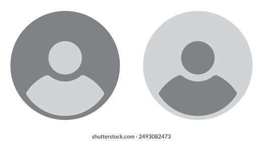 Vector flat illustration in grayscale. Avatar, user profile, person icon, gender neutral silhouette, profile picture. Suitable for social media profiles, icons, screensavers and as a template.