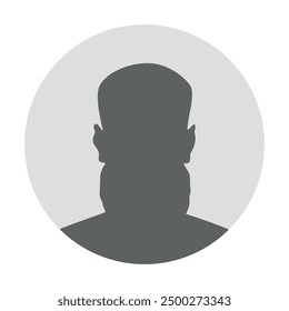 Vector flat illustration in grayscale. Avatar, user profile, person icon, profile picture. Suitable for social media profiles, icons, screensavers and as a template.