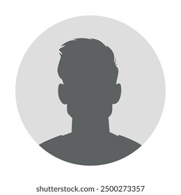 Vector flat illustration in grayscale. Avatar, user profile, person icon, profile picture. Suitable for social media profiles, icons, screensavers and as a template.