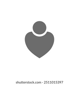 Vector flat illustration in grayscale. Avatar, user profile, person icon, gender neutral silhouette, profile picture. User login or authenticate icon, human person symbol.