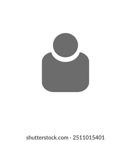 Vector flat illustration in grayscale. Avatar, user profile, person icon, gender neutral silhouette, profile picture. User login or authenticate icon, human person symbol.