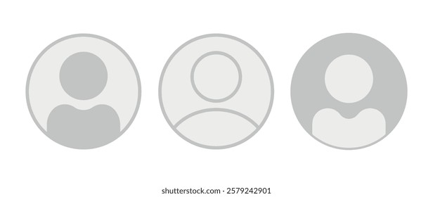 Vector flat illustration in grayscale. Avatar, user profile, person icon, gender neutral silhouette, profile picture. Suitable for social media profiles, icons, screensavers and as a template.