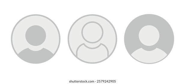 Vector flat illustration in grayscale. Avatar, user profile, person icon, gender neutral silhouette, profile picture. Suitable for social media profiles, icons, screensavers and as a template.