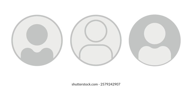 Vector flat illustration in grayscale. Avatar, user profile, person icon, gender neutral silhouette, profile picture. Suitable for social media profiles, icons, screensavers and as a template.