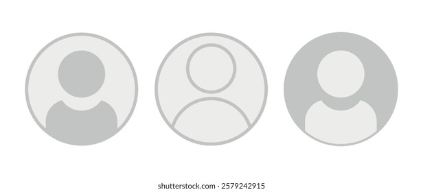 Vector flat illustration in grayscale. Avatar, user profile, person icon, gender neutral silhouette, profile picture. Suitable for social media profiles, icons, screensavers and as a template.