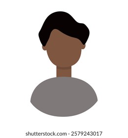 Vector flat illustration in grayscale. Avatar, user profile, person icon, gender neutral silhouette, profile picture. Suitable for social media profiles, icons, screensavers and as a template.