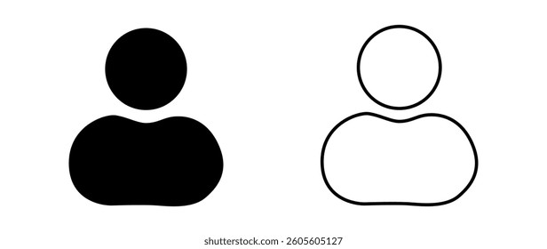 Vector flat illustration in grayscale. Avatar, user profile, person icon, gender neutral silhouette, profile picture. Suitable for social media profiles, icons, screensavers and as a template.