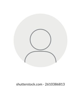 Vector flat illustration in grayscale. Avatar, user profile, person icon, gender neutral silhouette, profile picture. Suitable for social media profiles, icons, screensavers and as a template.