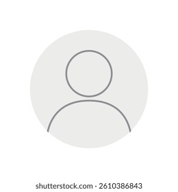 Vector flat illustration in grayscale. Avatar, user profile, person icon, gender neutral silhouette, profile picture. Suitable for social media profiles, icons, screensavers and as a template.
