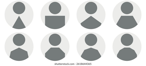 Vector flat illustration in grayscale. Avatar, user profile, person icon, gender neutral silhouette, profile picture. Suitable for social media profiles, icons, screensavers and as a template.