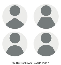 Vector flat illustration in grayscale. Avatar, user profile, person icon, gender neutral silhouette, profile picture. Suitable for social media profiles, icons, screensavers and as a template.