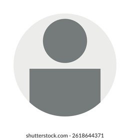 Ilustración plana de Vector en escala de grises. Avatar, perfil de usuario, icono de persona, silueta neutral de género, imagen de perfil. Adecuado para perfiles de redes sociales, iconos, protectores de pantalla y como Plantilla.