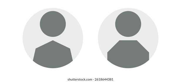 Vector flat illustration in grayscale. Avatar, user profile, person icon, gender neutral silhouette, profile picture. Suitable for social media profiles, icons, screensavers and as a template.