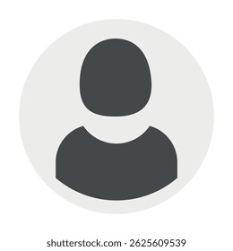 Ilustração plana vetorial em escala de cinza. Avatar, perfil do usuário, ícone de pessoa, silhueta de gênero neutro, imagem de perfil. Adequado para perfis de mídias sociais, ícones, protetores de tela e como um modelo.