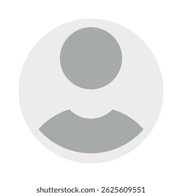 Ilustração plana vetorial em escala de cinza. Avatar, perfil do usuário, ícone de pessoa, silhueta de gênero neutro, imagem de perfil. Adequado para perfis de mídias sociais, ícones, protetores de tela e como um modelo.