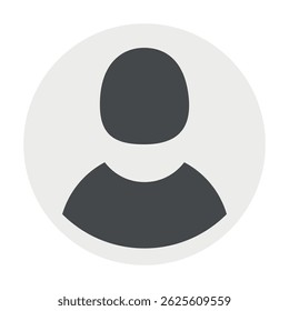 Vector flat illustration in grayscale. Avatar, user profile, person icon, gender neutral silhouette, profile picture. Suitable for social media profiles, icons, screensavers and as a template.