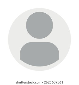 Ilustração plana vetorial em escala de cinza. Avatar, perfil do usuário, ícone de pessoa, silhueta de gênero neutro, imagem de perfil. Adequado para perfis de mídias sociais, ícones, protetores de tela e como um modelo.