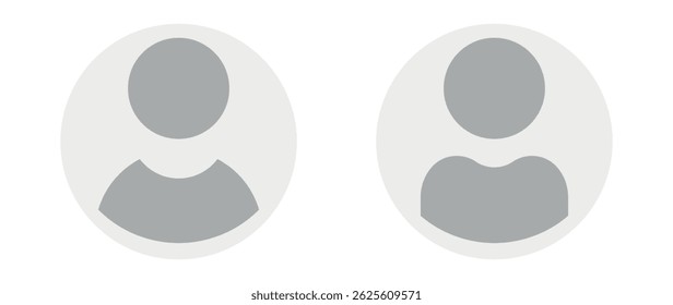 Vector flat illustration in grayscale. Avatar, user profile, person icon, gender neutral silhouette, profile picture. Suitable for social media profiles, icons, screensavers and as a template.