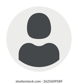 Vector flat illustration in grayscale. Avatar, user profile, person icon, gender neutral silhouette, profile picture. Suitable for social media profiles, icons, screensavers and as a template.