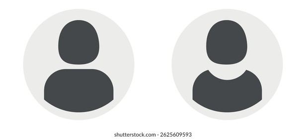 Vector flat illustration in grayscale. Avatar, user profile, person icon, gender neutral silhouette, profile picture. Suitable for social media profiles, icons, screensavers and as a template.