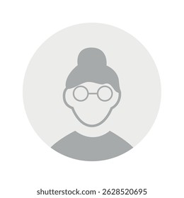 Ilustração plana vetorial em escala de cinza. Avatar, perfil do usuário, ícone de pessoa, silhueta de gênero neutro, imagem de perfil. Adequado para perfis de mídias sociais, ícones, protetores de tela e como um modelo.