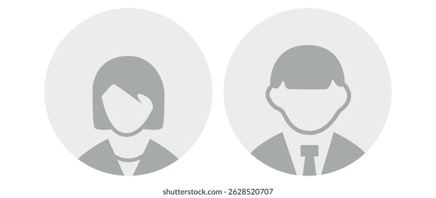 Ilustración plana de Vector en escala de grises. Avatar, perfil de usuario, icono de persona, silueta neutral de género, imagen de perfil. Adecuado para perfiles de redes sociales, iconos, protectores de pantalla y como Plantilla.
