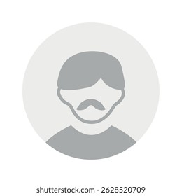 Vector flat illustration in grayscale. Avatar, user profile, person icon, gender neutral silhouette, profile picture. Suitable for social media profiles, icons, screensavers and as a template.