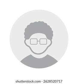 Vector flat illustration in grayscale. Avatar, user profile, person icon, gender neutral silhouette, profile picture. Suitable for social media profiles, icons, screensavers and as a template.