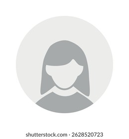 Vector flat illustration in grayscale. Avatar, user profile, person icon, gender neutral silhouette, profile picture. Suitable for social media profiles, icons, screensavers and as a template.