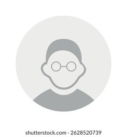 Vector flat illustration in grayscale. Avatar, user profile, person icon, gender neutral silhouette, profile picture. Suitable for social media profiles, icons, screensavers and as a template.