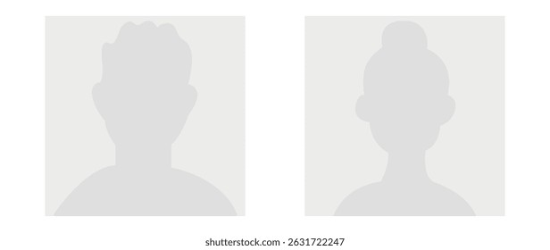 Vector flat illustration in grayscale. Avatar, user profile, person icon, gender neutral silhouette, profile picture. Suitable for social media profiles, icons, screensavers and as a template.