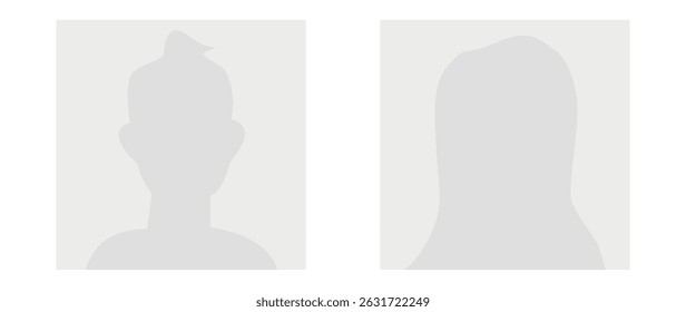 Vector flat illustration in grayscale. Avatar, user profile, person icon, gender neutral silhouette, profile picture. Suitable for social media profiles, icons, screensavers and as a template.