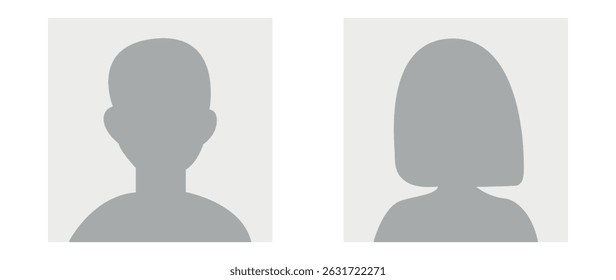 Vector flat illustration in grayscale. Avatar, user profile, person icon, gender neutral silhouette, profile picture. Suitable for social media profiles, icons, screensavers and as a template.